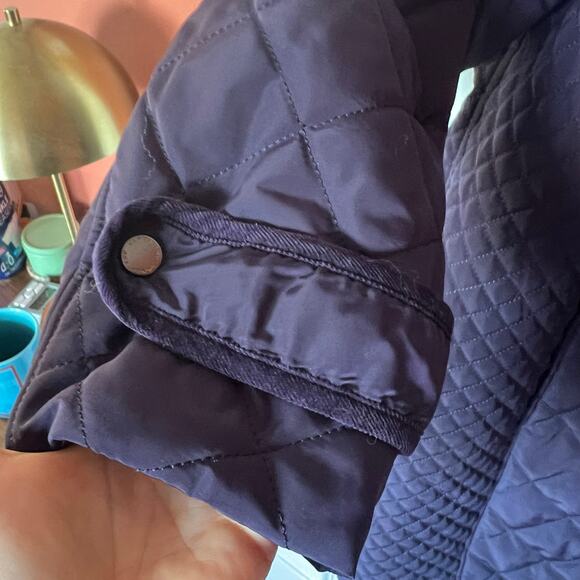 Lands End Quilted Barn Coat Eggplant SZ 18 - Picture 4 of 9